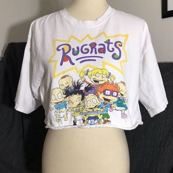 Rugrats Upcycled Cropped Tee Size Large - Picture 1 of 6